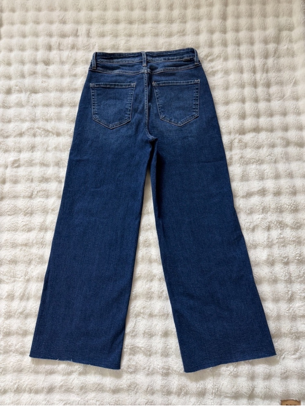 NEW Risen Jeans High-Waist Raw Hem Wide-Leg Tummy Control Denim Jeans Size 27 - Picture 7 of 14